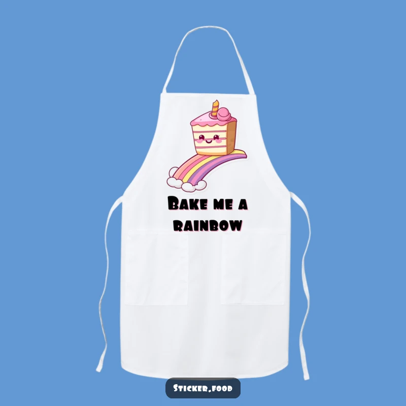 Funny Grinning Cake Rainbow Apron, Sweet Ride Kitchen Humorous Wear