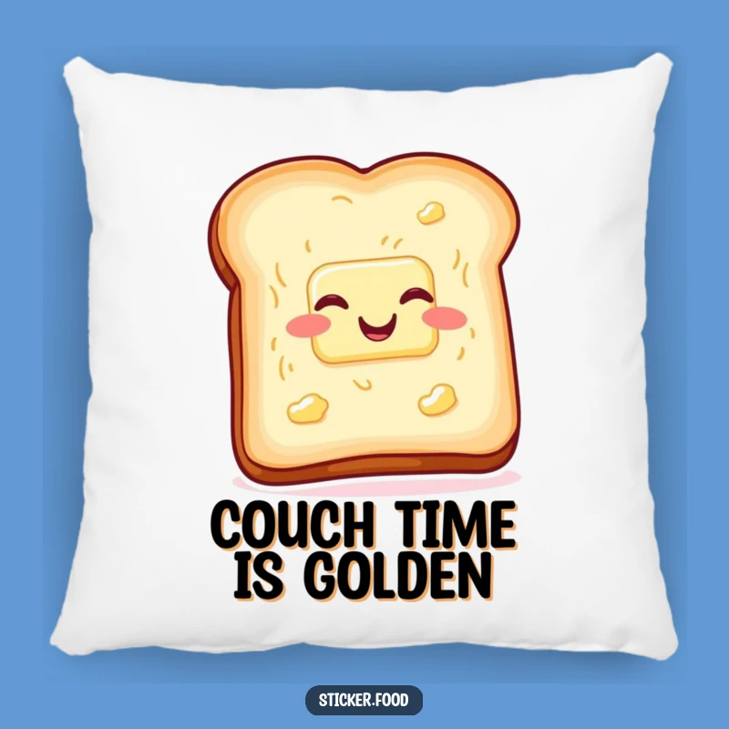 Soft Funny Toast Butter Pillow, Wiggling with Glee Humorous Comfort