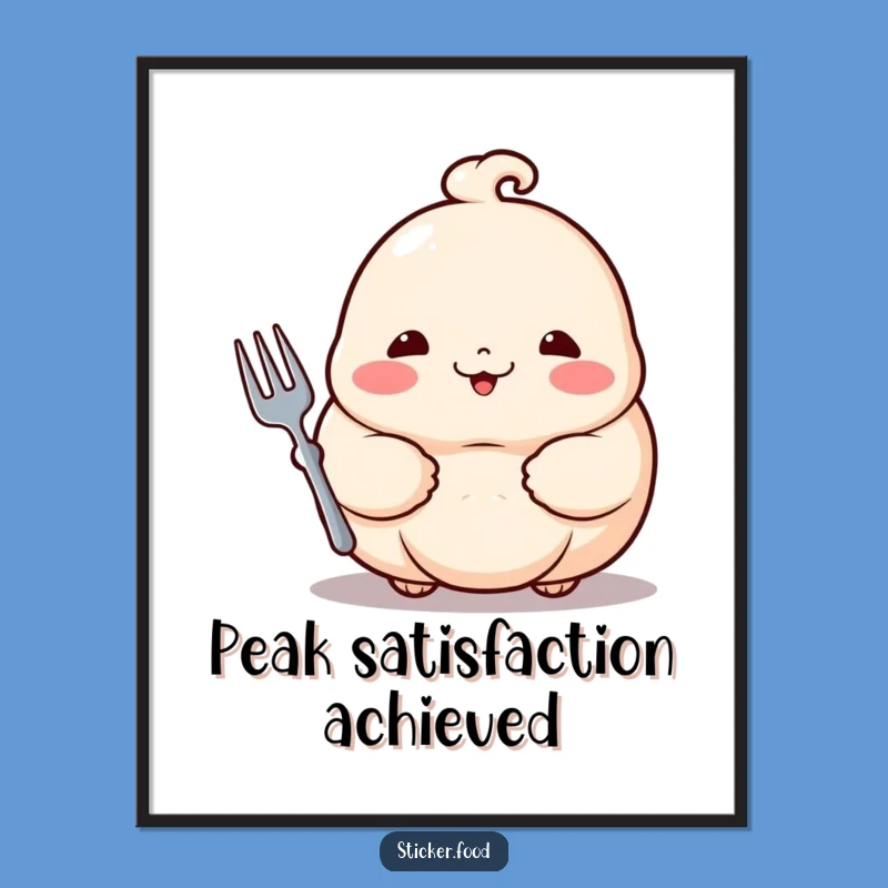 Funny Dumpling Digital Art: Proud Foodie Wall Decor, Instant Humorous Gift