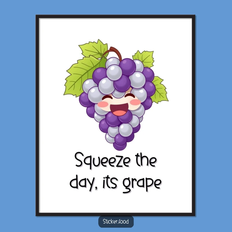 Free Printable Wall Art: Giggling Grapes Bursting Funny Downloadable Decor