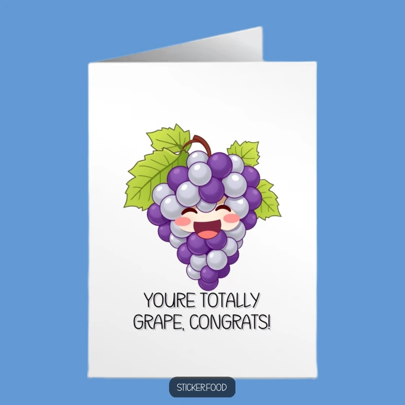 Free Printable Congrats Card: Giggling Grapes Bursting Funny Downloadable Gift